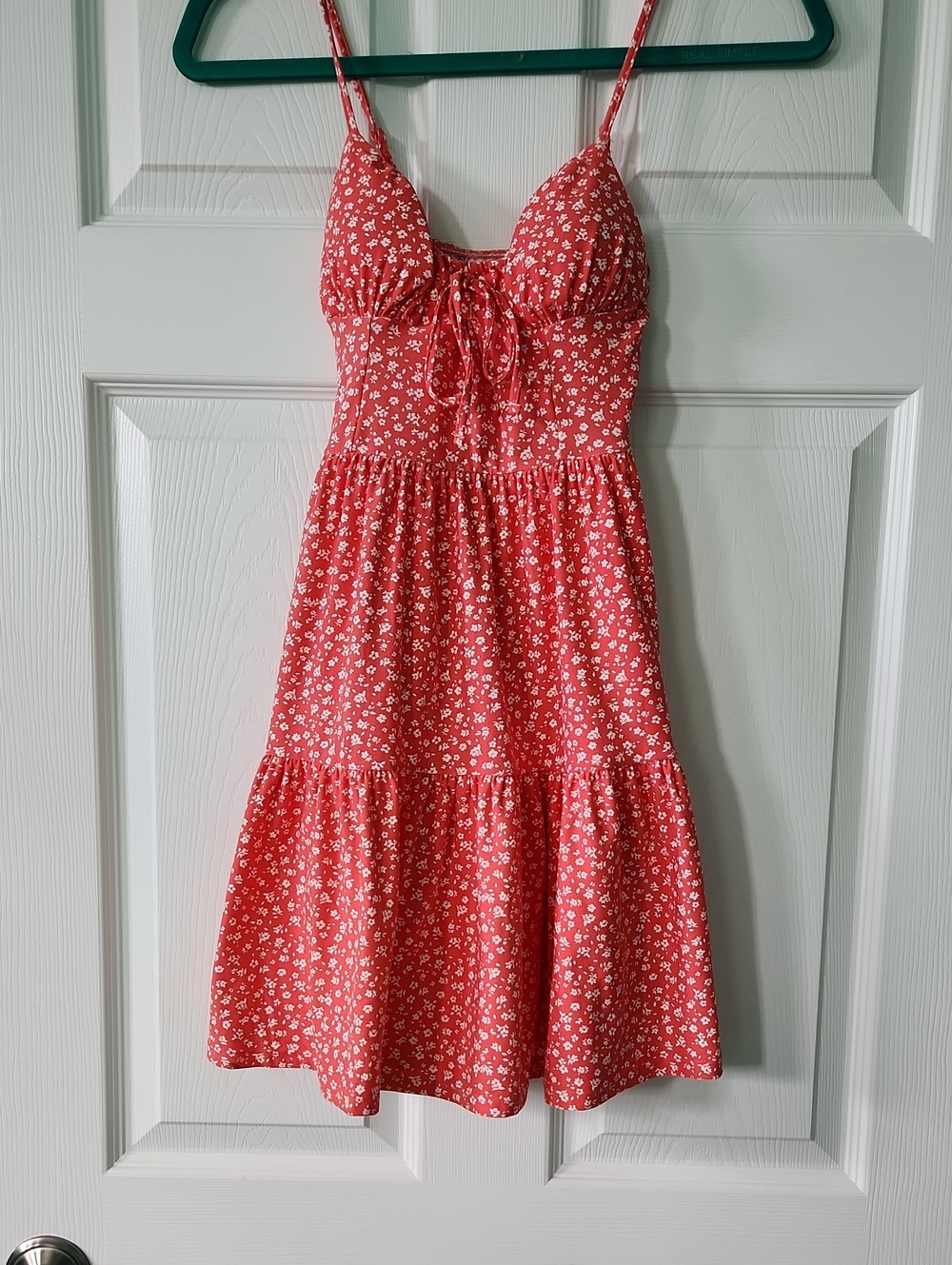 No Boundaries Coral Floral Tie-Front Dress